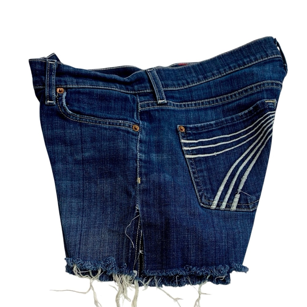 7 For ALL MANKIND Indigo Dojo Cut Off Jean Shorts Sz 29 - Picture 4 of 8